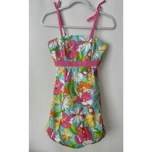 Lilly Pulitzer Girls Balloon Dress, Tie Straps, Smocked Back Size 14